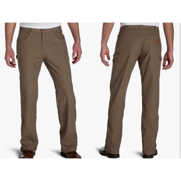 Carhartt Men's Loose Fit Canvas 5-Pocket Utility Work Pant Size 40x29 Brown